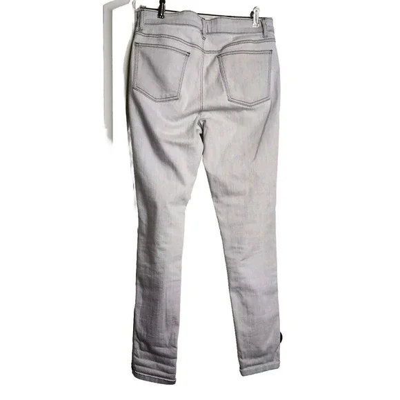 Eileen Fisher Off-White Denim Jeans Brown Stitching Size 8 EXCELLENT CONDITION - Picture 2 of 6